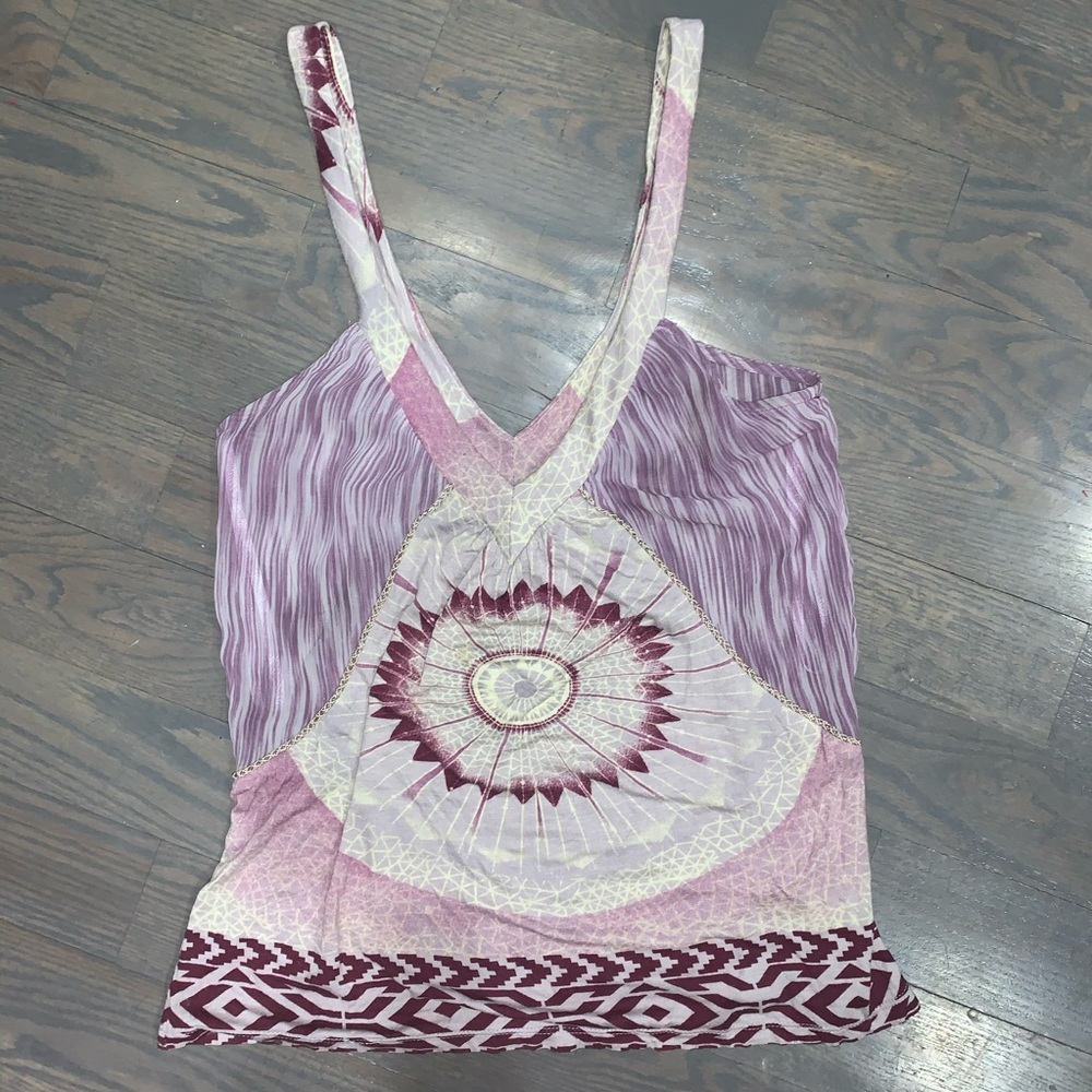 Silence + noise purple boho mandala tank top small